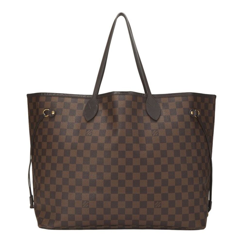 Louis Vuitton Brown Damier Ebene & Vachetta Leather Neverfull Gm (Authentic